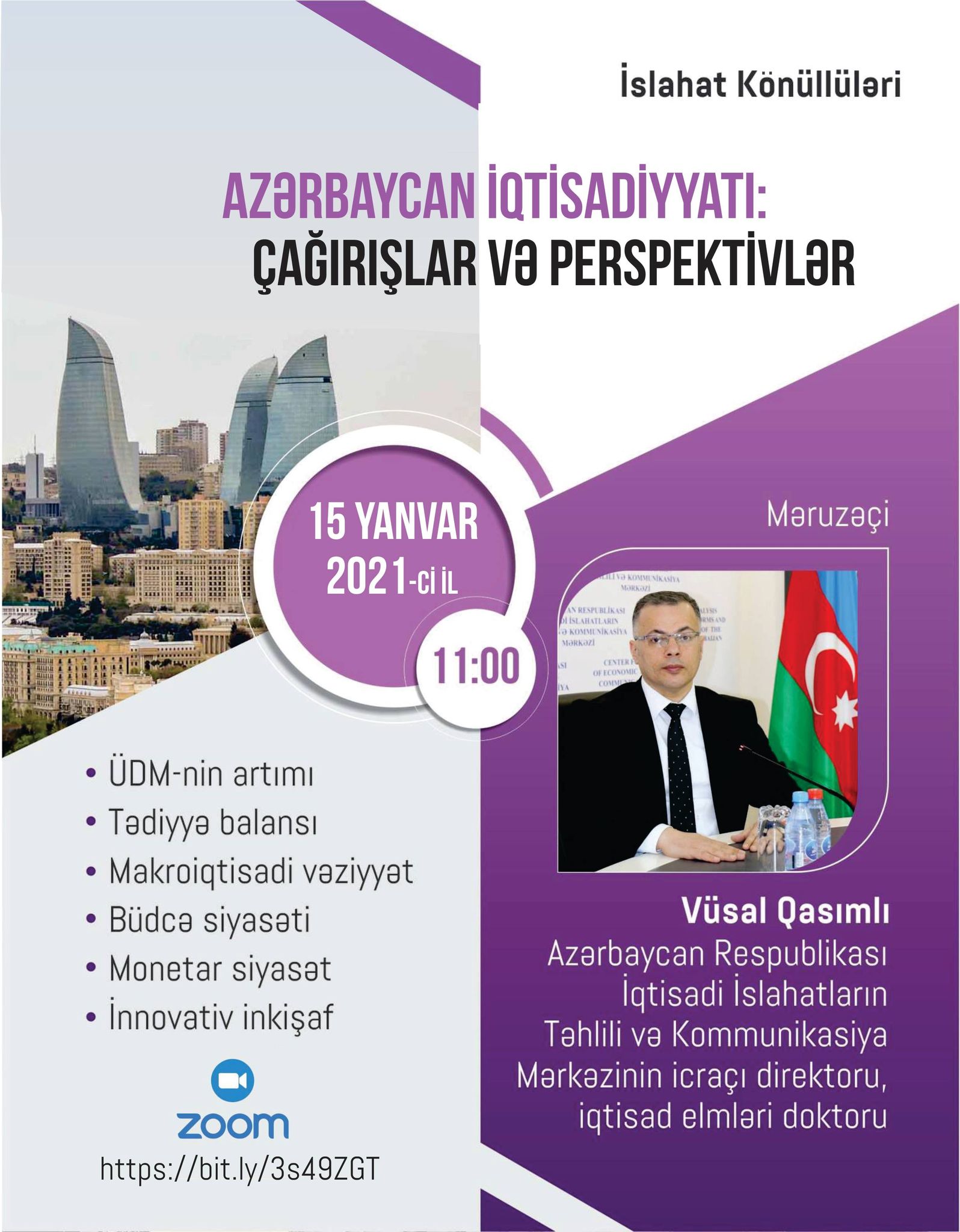 İslahat Könüllüləri Təşkilatının təşəbbüsü ilə “Azərbaycan iqtisadiyyatı: Çağırışlar və perspektivlər” mövzusunda videokonfrans keçirilib